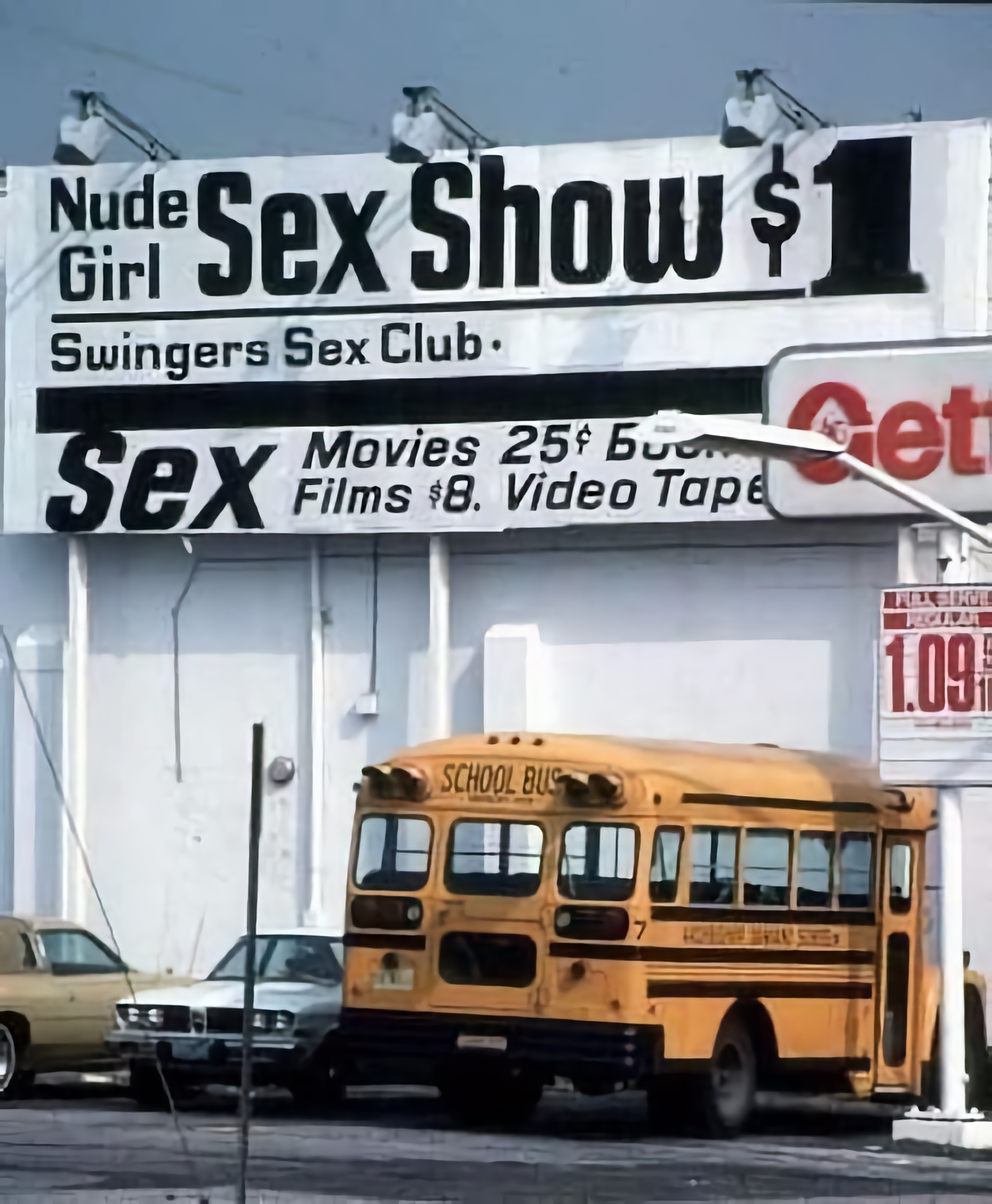 School bus at sex club.
