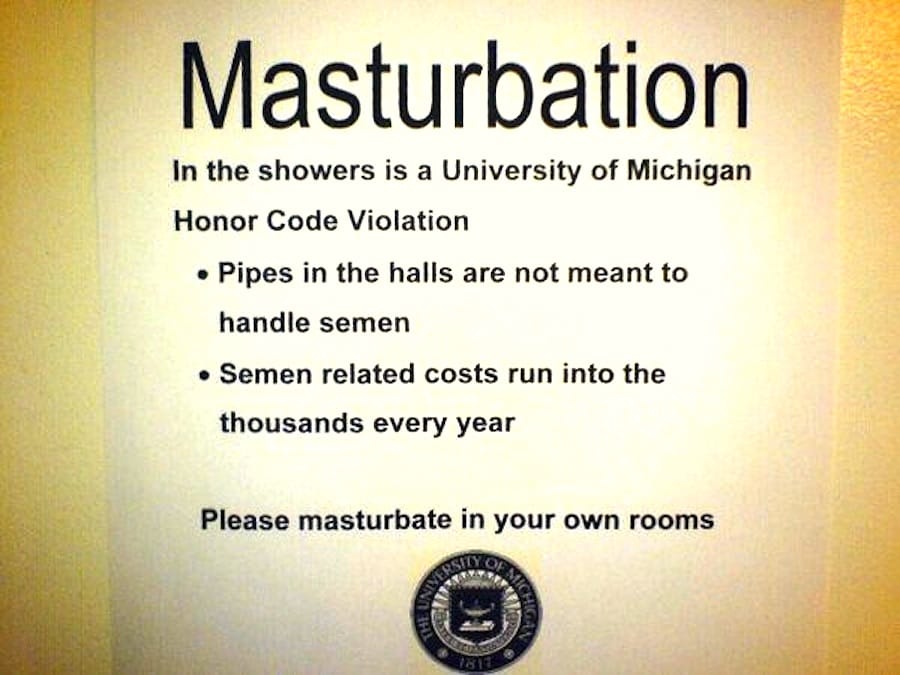 university of michigan masturbation sign